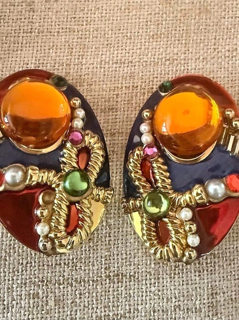 Stunning Rachelle Celine Designer Statement Set – Clip-On Earrings & Necklace in